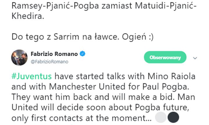 Paul Pogba może wrócić do Juventusu